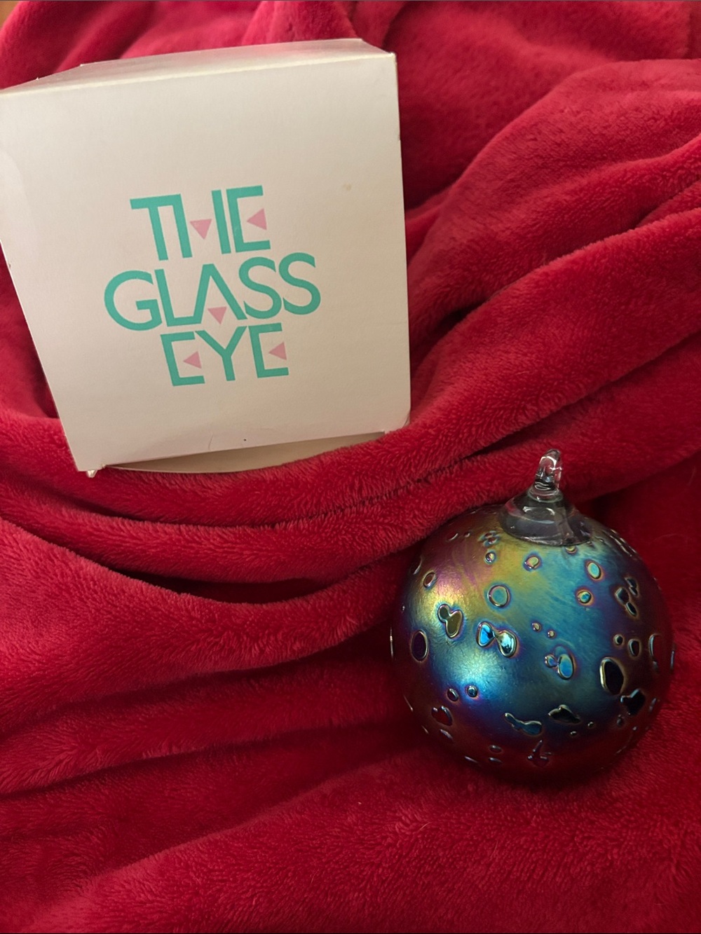 The Glass Eye Mount St. Helens Blue Glass Ornament